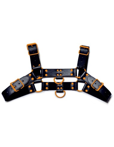 Harnais Fetish OROS Noir-Orange - Harnais Homme - 3
