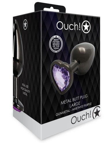 Bijou anal Heart Gem L 8 x 4cm Noir-Violet