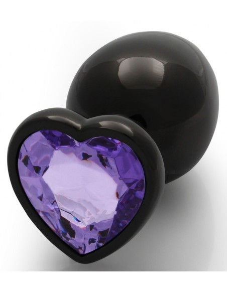 Bijou anal Heart Gem L 8 x 4cm Noir-Violet