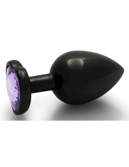 Bijou anal Heart Gem L 8 x 4cm Noir-Violet