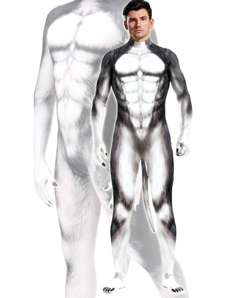 Combinaison Cosplay Chien Husky Gris