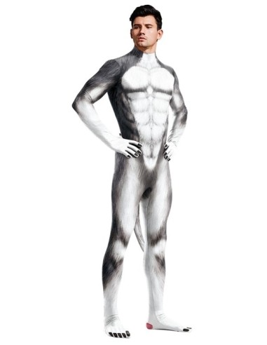 Combinaison Cosplay Chien Husky Gris