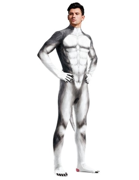 Combinaison Cosplay Chien Husky Gris