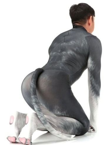 Combinaison Cosplay Chien Husky Gris