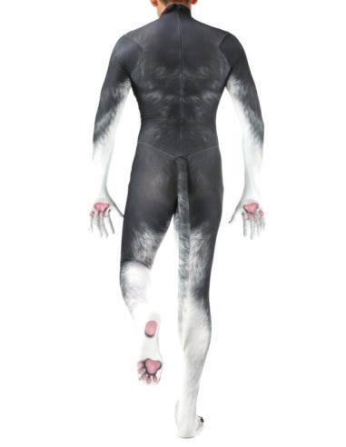 Combinaison Cosplay Chien Husky Gris