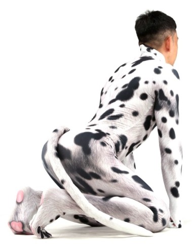 Combinaison Cosplay Chien Dalmatien Noir-Blanc
