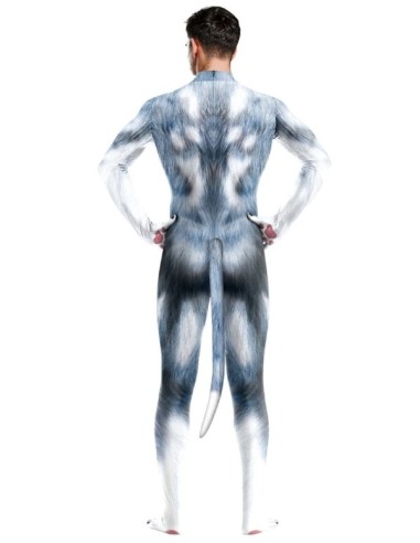 Combinaison Cosplay Chien Husky Bleu-Gris