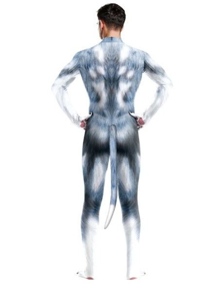 Combinaison Cosplay Chien Husky Bleu-Gris