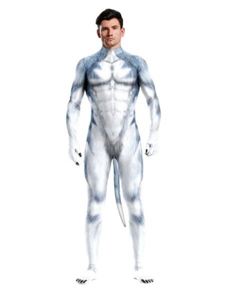 Combinaison Cosplay Chien Husky Bleu-Gris