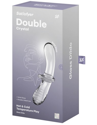 Gode en verre Double Crystal 18.5 x 3.5cm Transparent