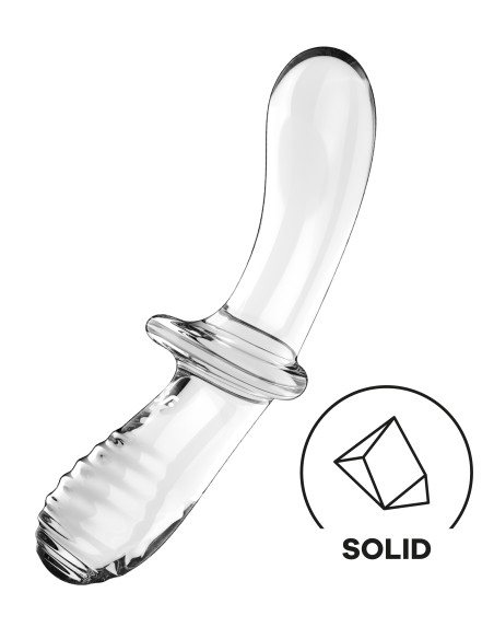 Gode en verre Double Crystal 18.5 x 3.5cm Transparent