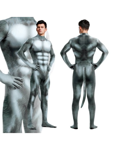 Combinaison Cosplay Loup Wolf Gris
