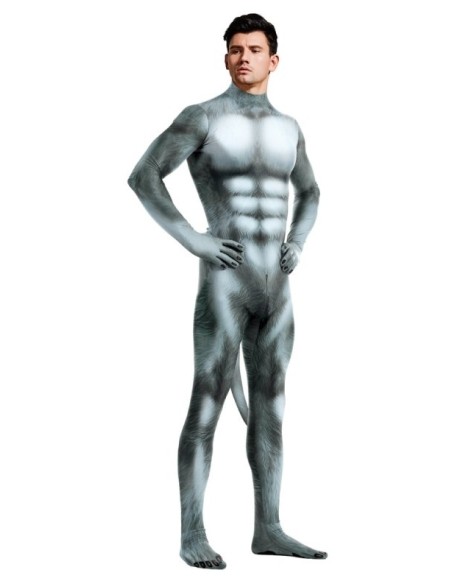 Combinaison Cosplay Loup Wolf Gris