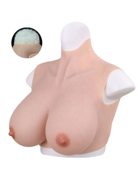 Buste Seins réalistes Coton Col haut Bonnet D Buste Seins réalistes Coton Col haut Bonnet D