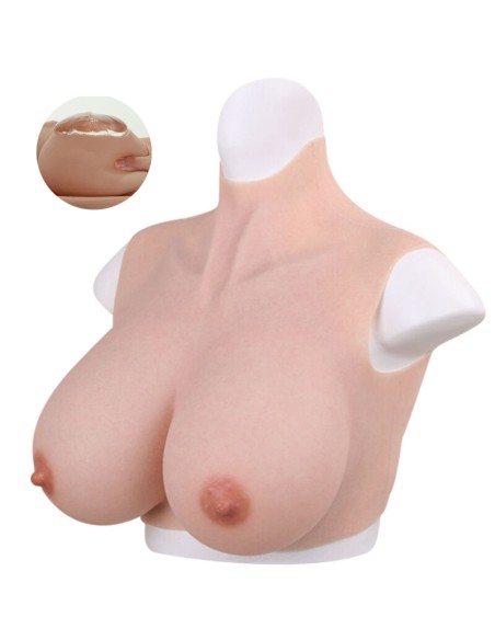 Buste Seins réalistes Silicone Col haut Bonnet B Buste Seins réalistes Silicone Col haut Bonnet B