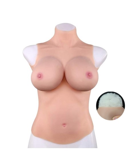 Buste Entier Seins Réalistes Coton - Col haut - Bonnet D Buste Entier Seins Réalistes Coton - Col haut - Bonnet D