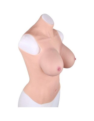 Buste Entier Seins Réalistes Coton - Col haut - Bonnet D