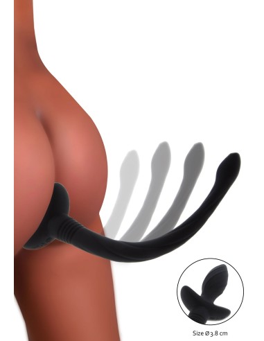 Plug Vibrant Queue de Chien Wiggle Tail 9 x 4cm Noir