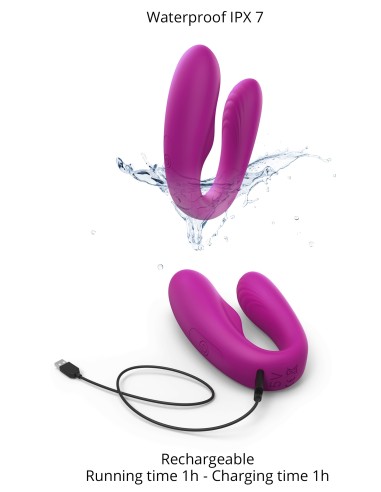 Stimulateur vibrant pour couple MATCH UP Love to Love Fuchsia