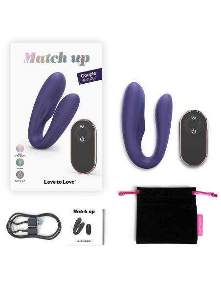 Stimulateur vibrant pour couple Match Up Love to Love Indigo