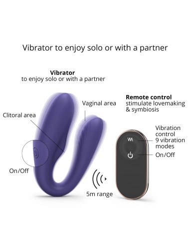 Stimulateur vibrant pour couple Match Up Love to Love Indigo