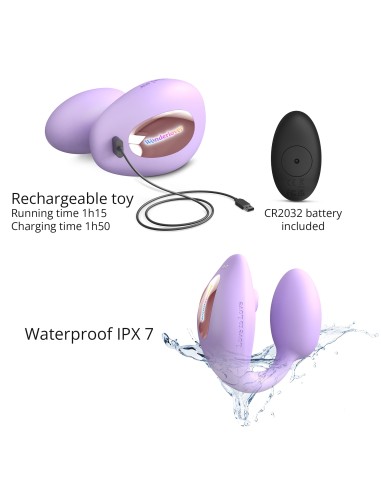 Stimulateur Clitoris et Point G Wonderlover Love to Love Mauve