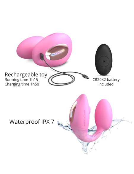 Stimulateur Clitoris et Point G Wonderlover Rose Stimulateur Clitoris et Point G Wonderlover Rose