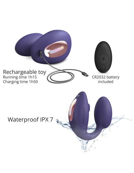 Stimulateur Clitoris et Point G Wonderlover Love to Love Indigo Stimulateur Clitoris et Point G Wonderlover Love to Love Indigo