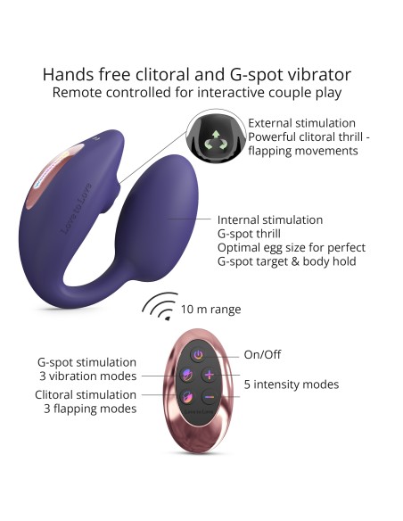 Stimulateur Clitoris et Point G Wonderlover Love to Love Indigo Stimulateur Clitoris et Point G Wonderlover Love to Love Indigo