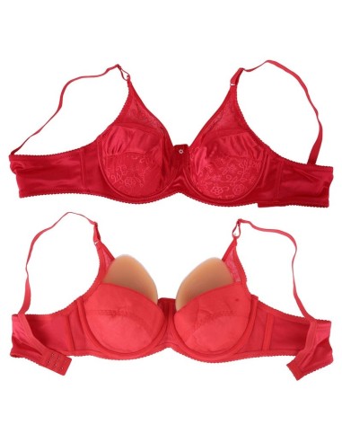 Soutien-Gorge Spécial Prothèse Mammaire BRACE Rouge
