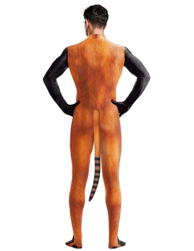 Combinaison Cosplay Panda Roux Raccoon Noir-Orange