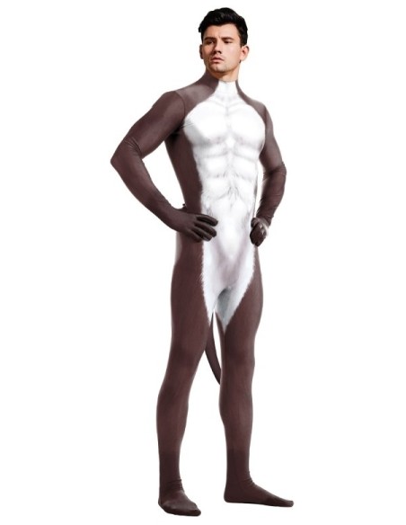 Combinaison Cosplay Âne Donkey Blanc-Marron Combinaison Cosplay Âne Donkey Blanc-Marron