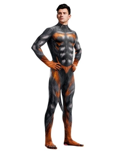 Combinaison Cosplay Loup sexy Wolf Man Noir-Feu