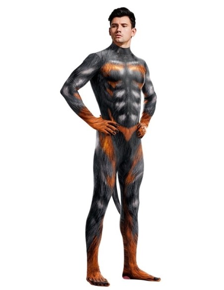 Combinaison Cosplay Loup sexy Wolf Man Noir-Feu Combinaison Cosplay Loup sexy Wolf Man Noir-Feu