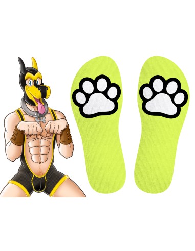 Chaussettes Paw Kinky Puppy Jaunes Fluo