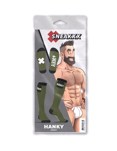 Chaussettes Hautes Hanky Army SneakXX Vertes