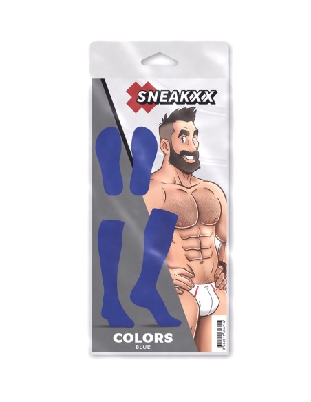 Chaussettes Hautes COLORS SneakXX Bleues Chaussettes Hautes COLORS SneakXX Bleues