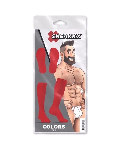 Chaussettes Hautes COLORS SneakXX Rouges