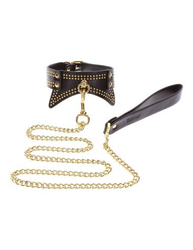 Collier et Laisse Studded Vogue Noir