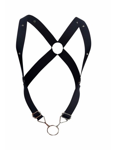 Harnais élastique et Cockring Crossback Dngeon Noir - Harnais - 6