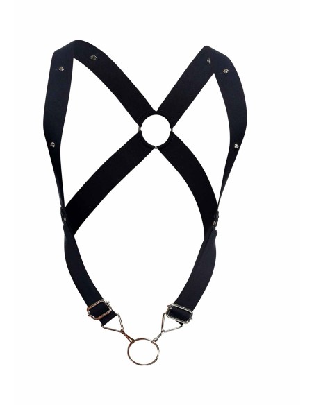 Harnais élastique et Cockring Crossback Dngeon Noir - Harnais - 6