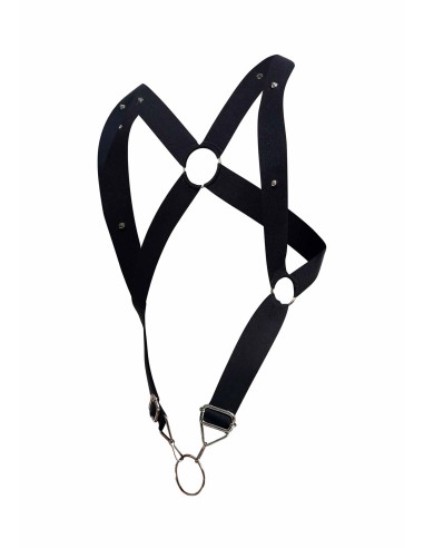 Harnais élastique et Cockring Crossback Dngeon Noir - Harnais - 7
