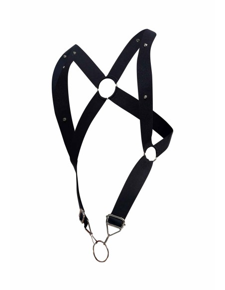 Harnais élastique et Cockring Crossback Dngeon Noir - Harnais - 7