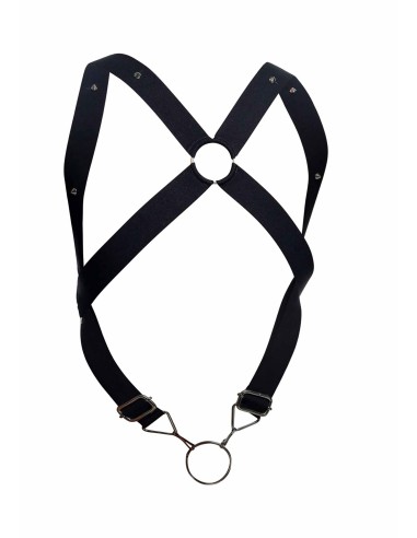 Harnais élastique et Cockring Crossback Dngeon Noir - Harnais - 8