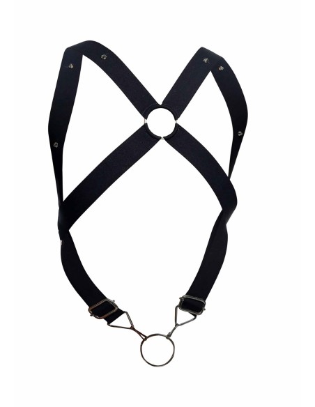 Harnais élastique et Cockring Crossback Dngeon Noir - Harnais - 8