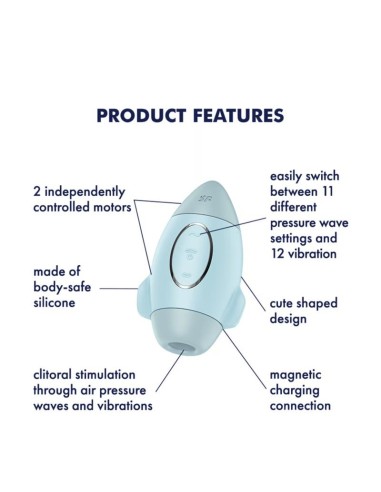 Stimulateur de clitoris Mission Control Bleu