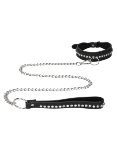 Collier-Laisse à Strass Diamond Studded Noir