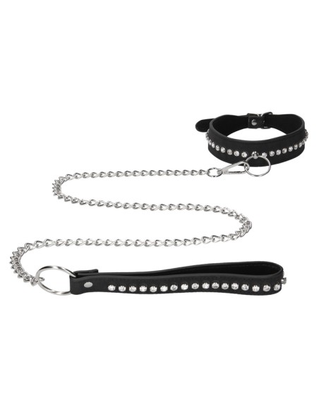 Collier-Laisse à Strass Diamond Studded Noir Collier-Laisse à Strass Diamond Studded Noir