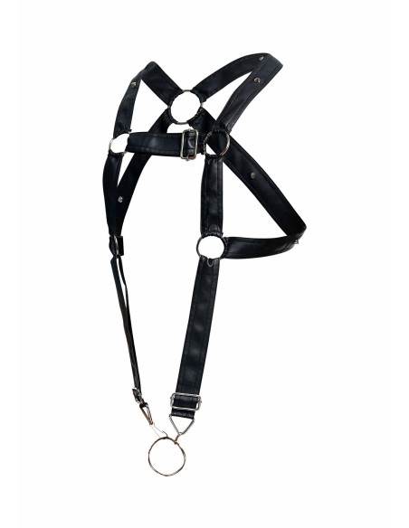 Harnais Cross Cockring Dngeon Noir - Harnais - 7
