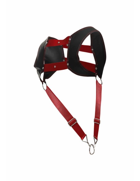 Harnais et Cockring Dngeon Noir-Rouge